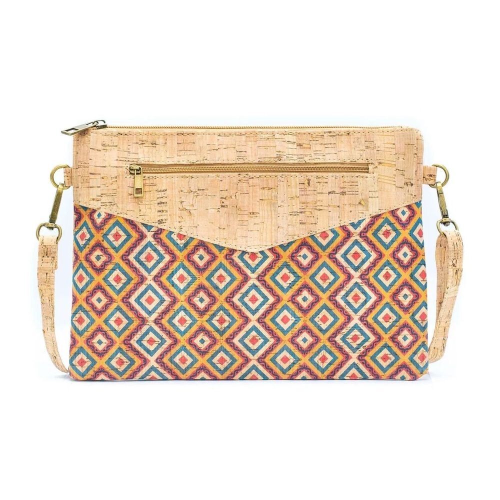 Corkadia Mio Criss-Cross Cork Clutch Eco-Friendly NWOT Diamonds